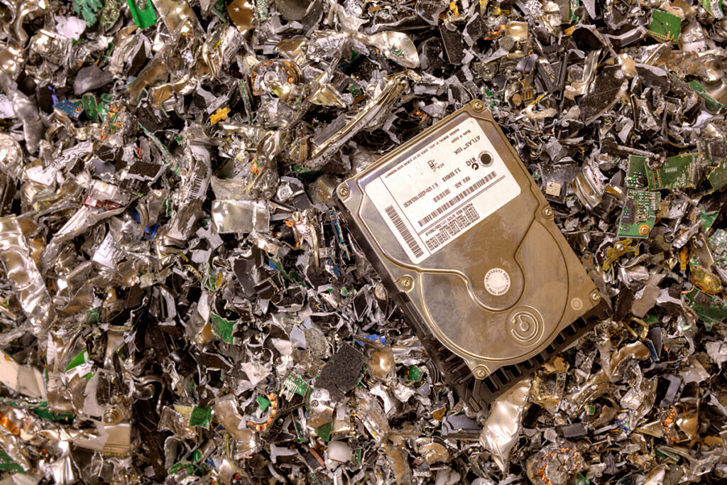 Geschredderte Festplatten